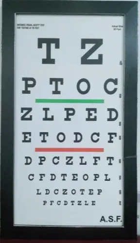 Asf Snellen Chart 6 Meter With Frame - A.s.f. Universal 